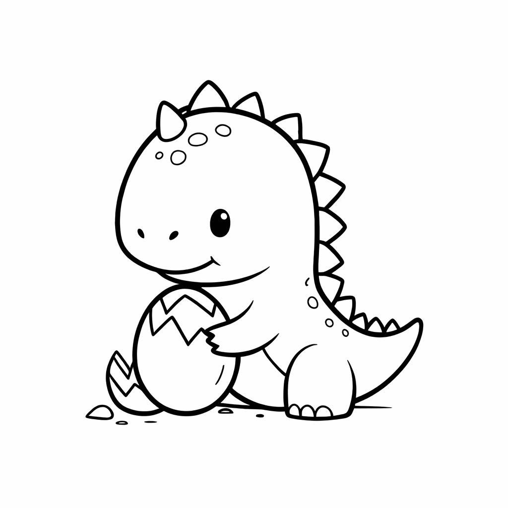 ديناصور صغير يلمس بيضة تنين لامعة بمخالبه بفضول